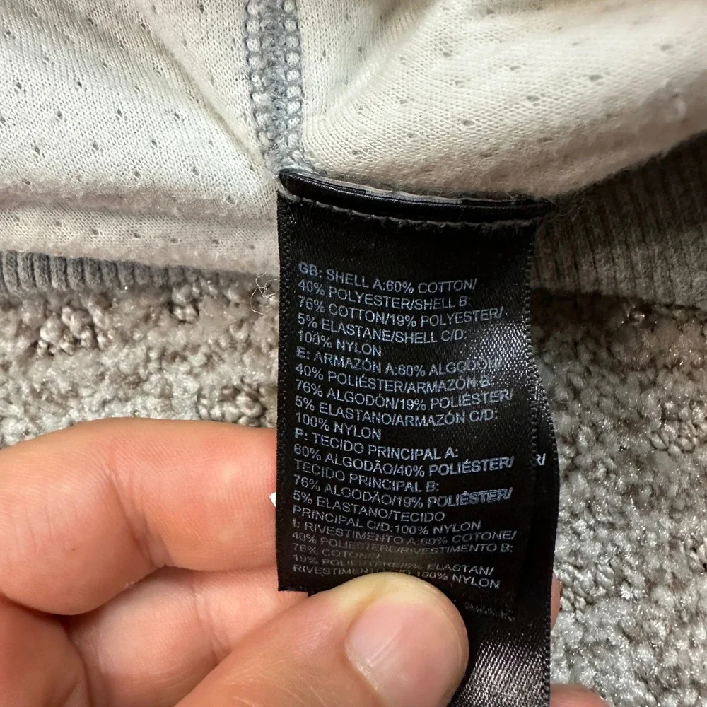 The North Face Mens XXL Snap Neck Hoodie Heather Grey Pullover Sweatshirt